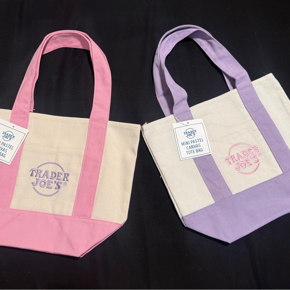 Trader Joe’s Limited Edition Mini Pastel Canva Totes, Set of 2!
